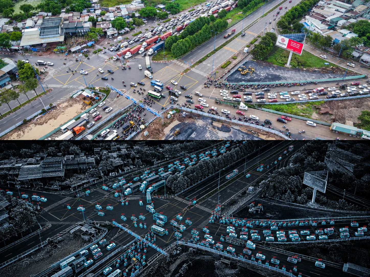 Intersection paired with a traffic digital twin