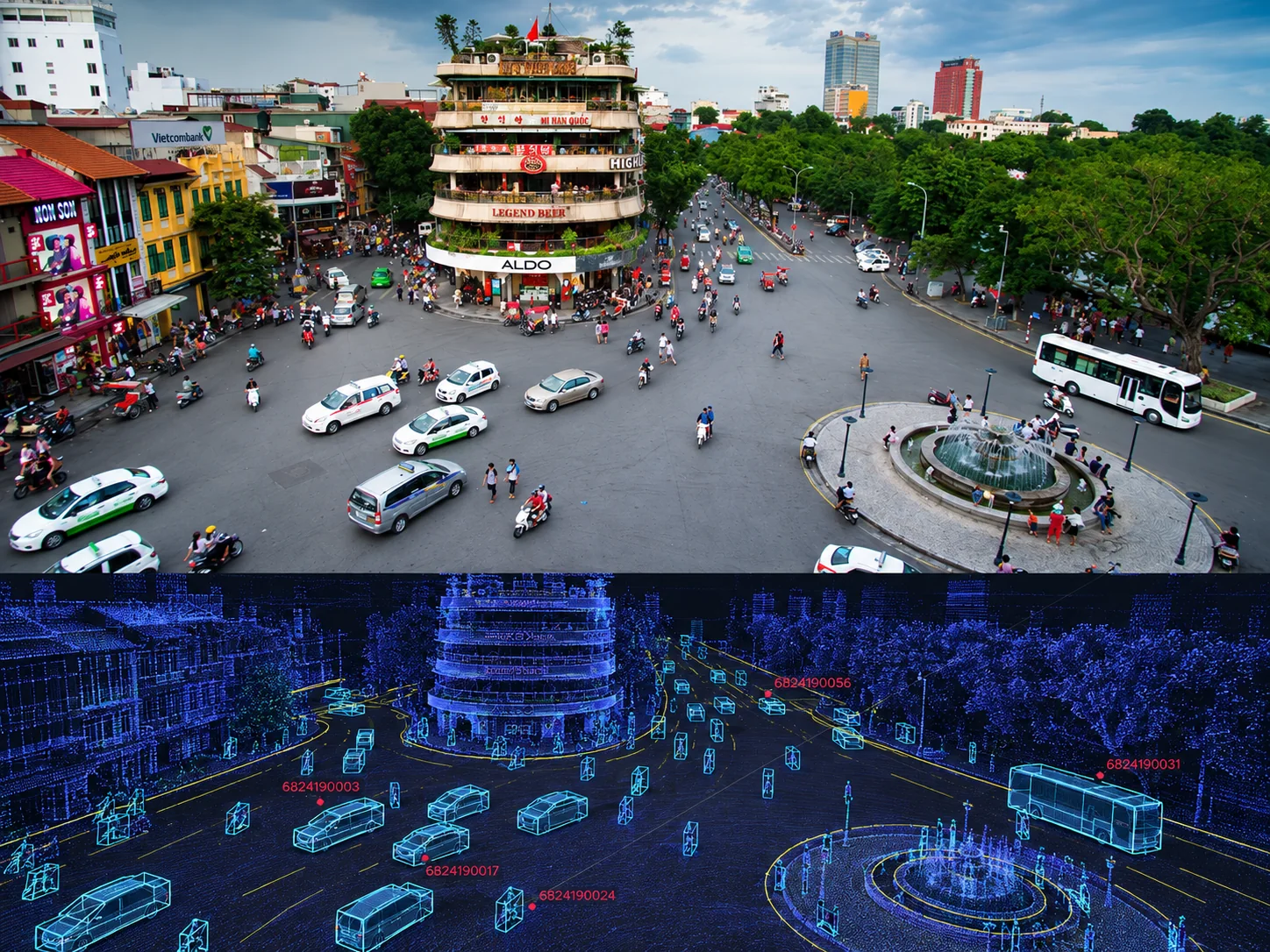 Roundabout paired with a traffic digital twin