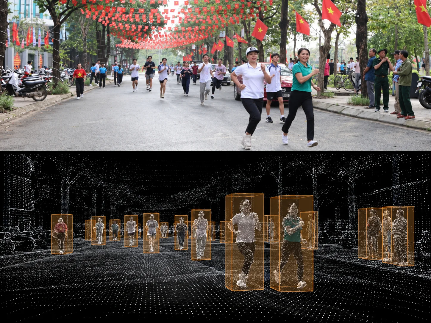 Pedestrian street with perception overlay