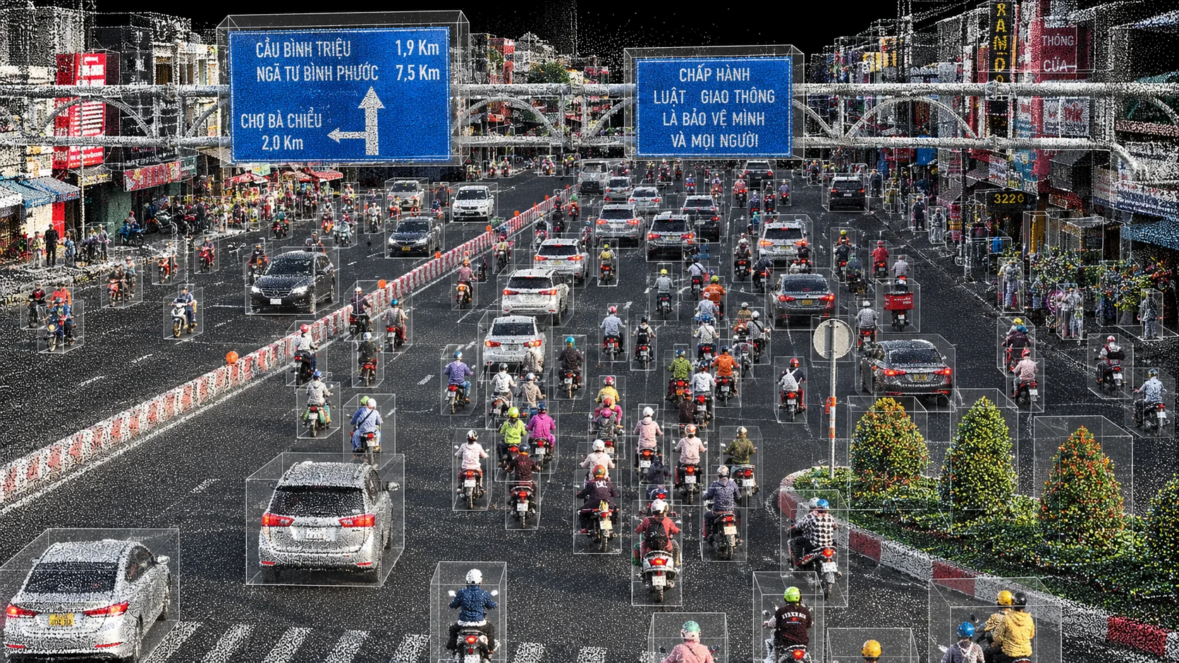 Congested signalised intersection